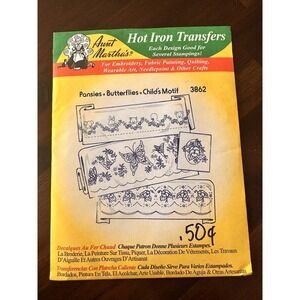 Aunt Martha‎ S 3862 Pansy Butterfly Baby Animals Pillowcase Embroidery Transfer